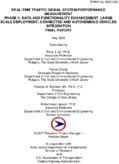 RealTime Traffic Signal System Performance Measurement Phase II Data and Functionality Enhancement Large Scale Deployment Connected and Autonomous Vehicles Integration