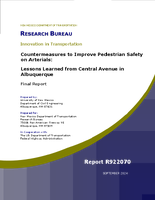 Countermeasures to Improve Pedestrian Safety on Arterials Lessons Learned from Central Avenue in Albuquerque