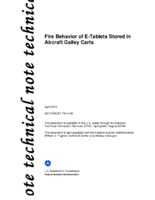 Fire Behavior of ETablets Stored in Aircraft Galley Carts