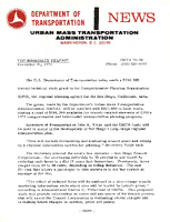 Department of Transportation News Urban Mass Transportation Administration UMTA 7298